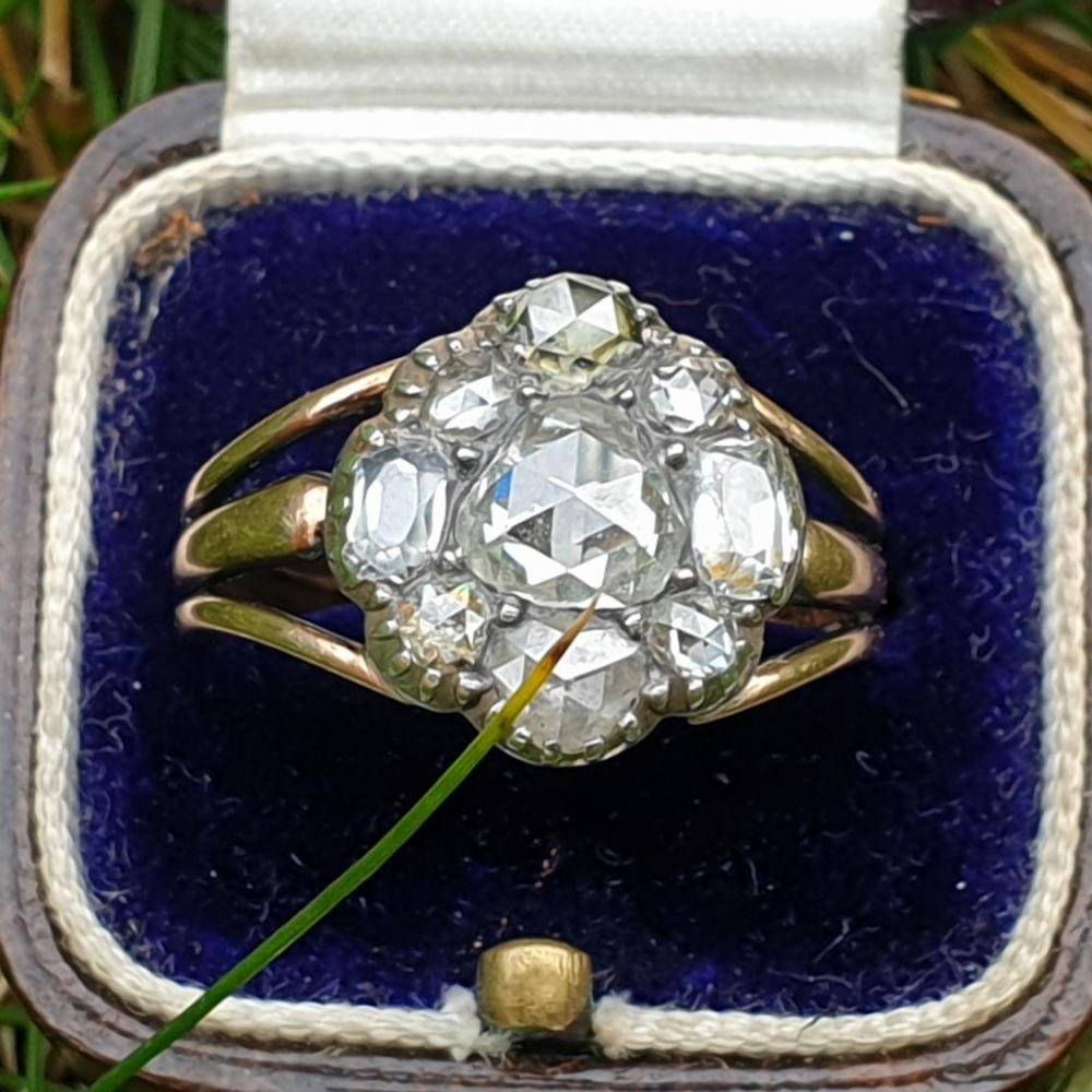 Table Cut Diamond Georgian Ring – Stórica Studio
